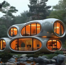 Casa Cápsula Modular Feita de Estrutura de Aço Durável