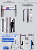 Detector de metais portátil profissional MCD-100C, 6 zonas, 0-255 ajustável