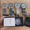 Relógio Curren de Luxo  Quartz Luminous, Cronógrafo em Aço