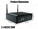 Mini PC Industrial Fanless, Intel I5 8260U 16GB DDR4 256GB SSD wifi, 2 x HDOne de 2.0), 1 x DP 1.2