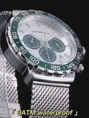 Relógio de pulso de luxo com 44MM azul de três agulhas